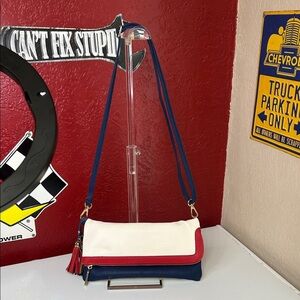 Charming Charlie Red, White, and Blue Crossbody Bag